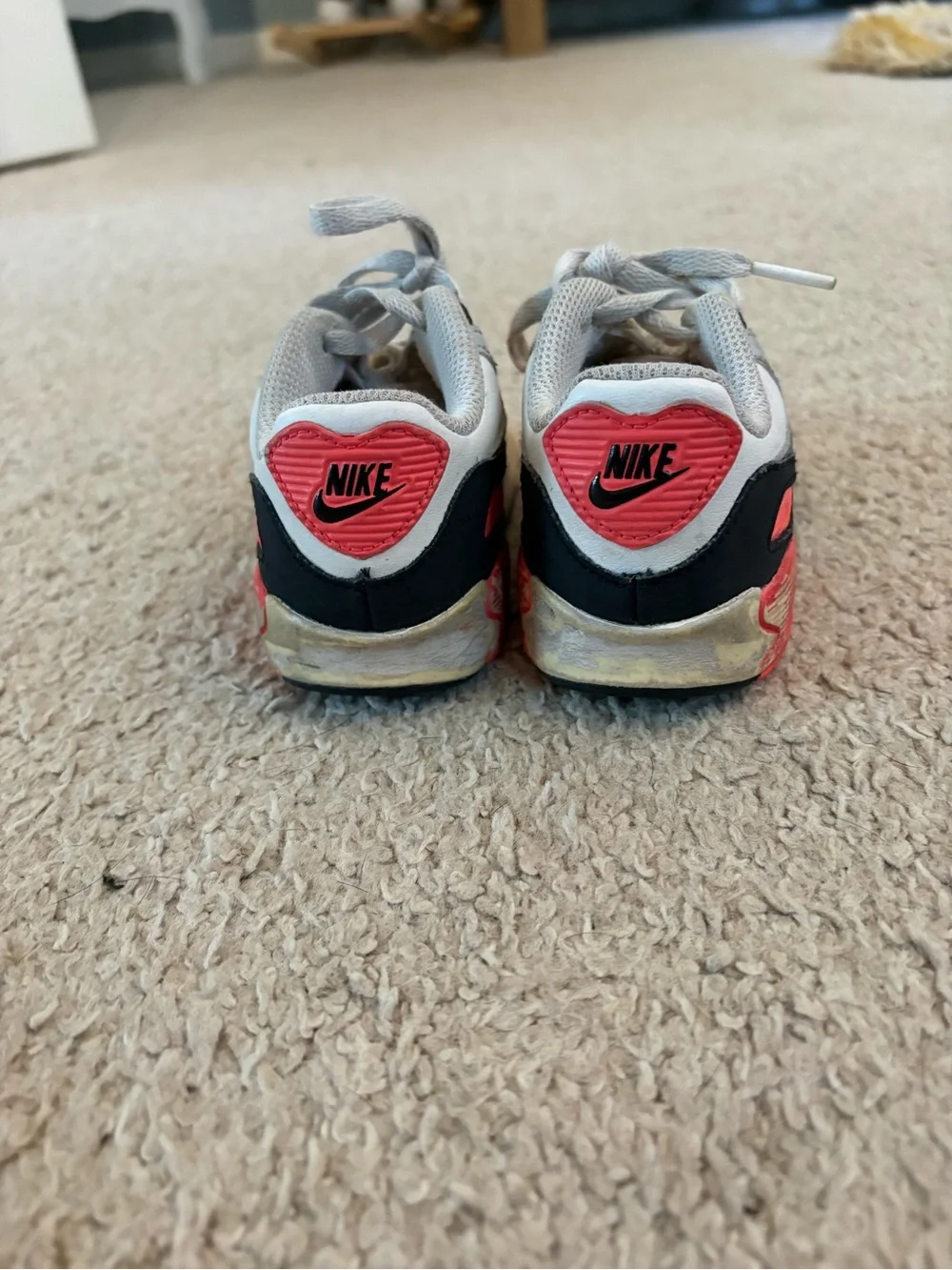 Nike Kids Gray, White & Red Mini Air-Style Sneakers